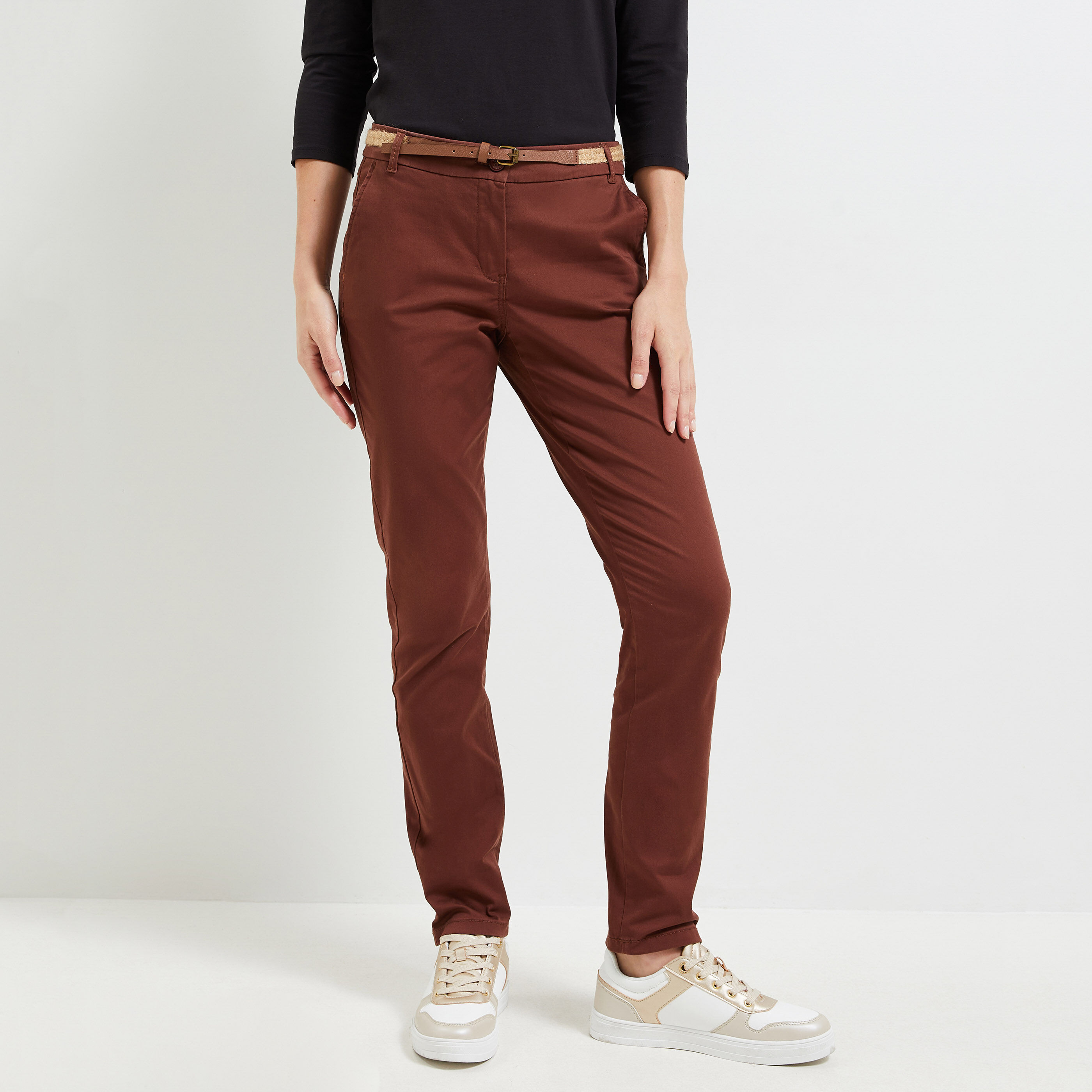 Pantalon chino 2025 bordeaux femme