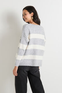 Pull col V femme