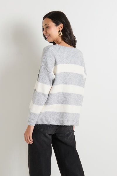 Pull col V femme