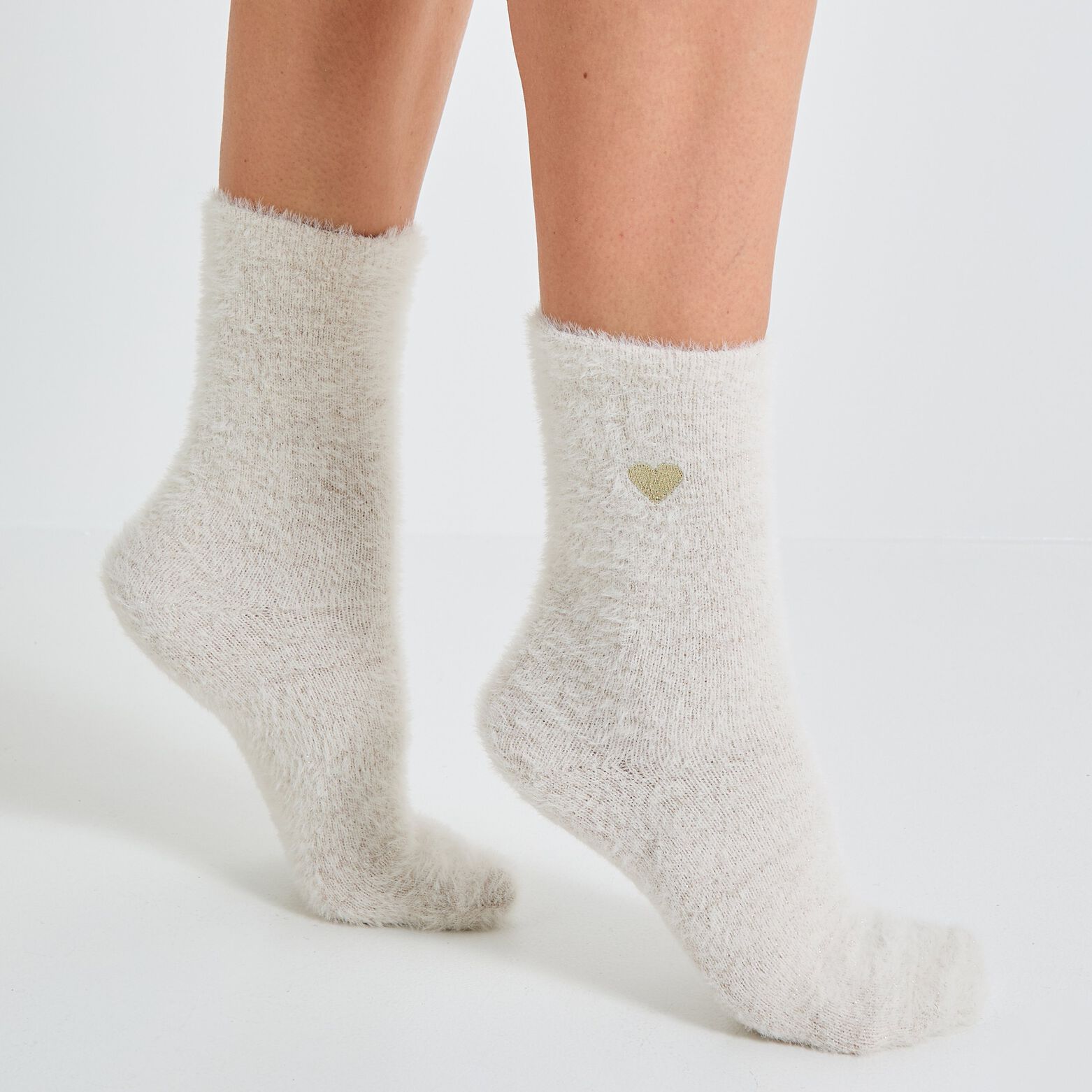 Chaussettes fluffy femme lot de 2 paires