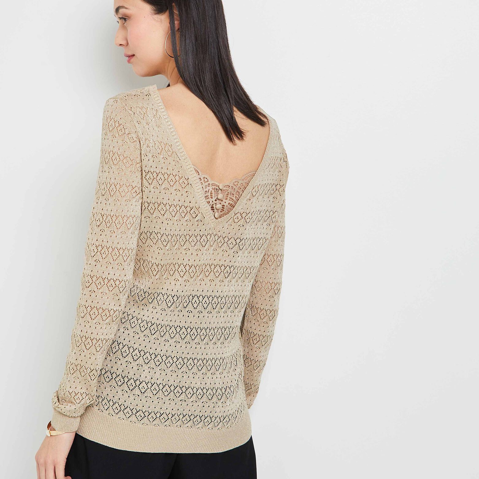 Pull ajouré femme
