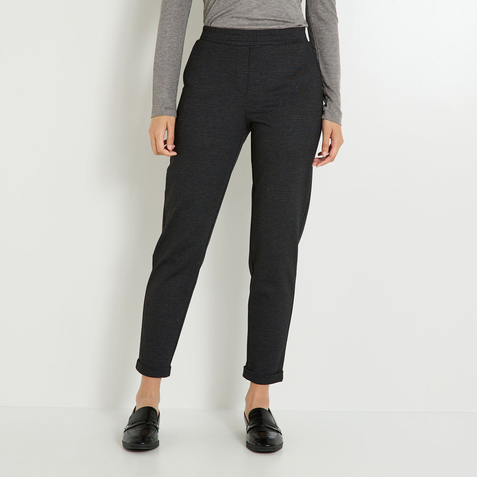 Pantalon en maille jacquard femme