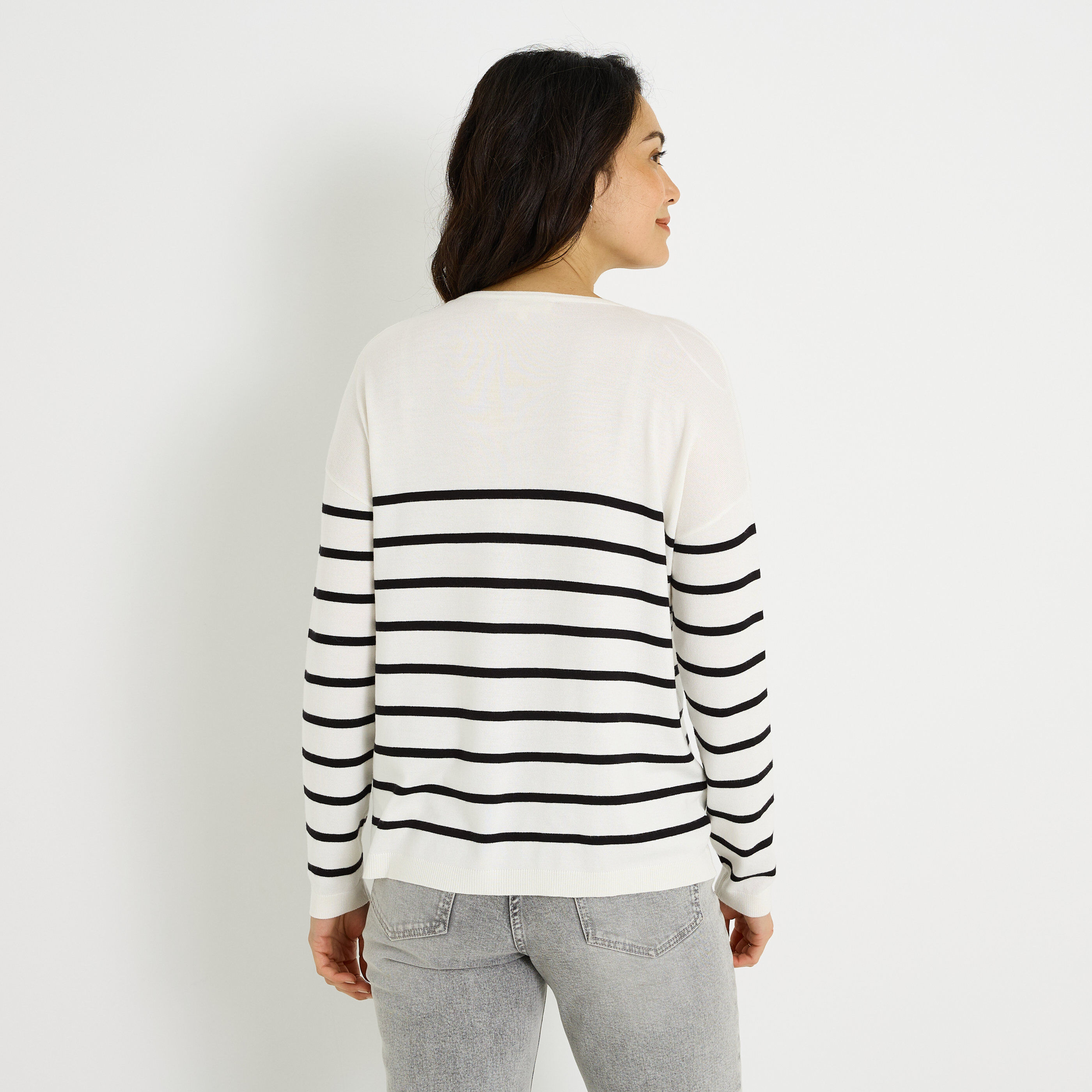 Pull loose &agrave; rayures femme