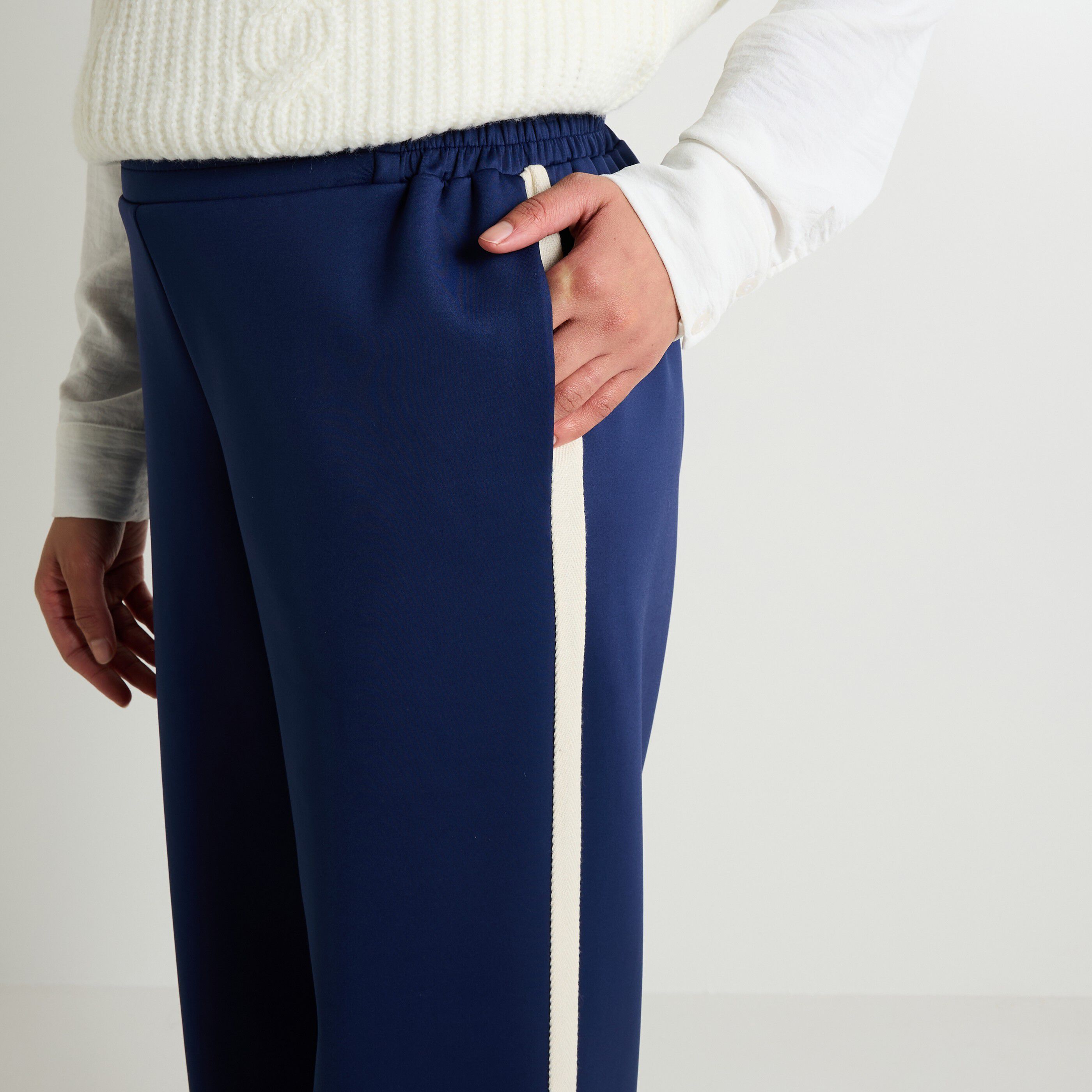 Pantalon large en maille femme