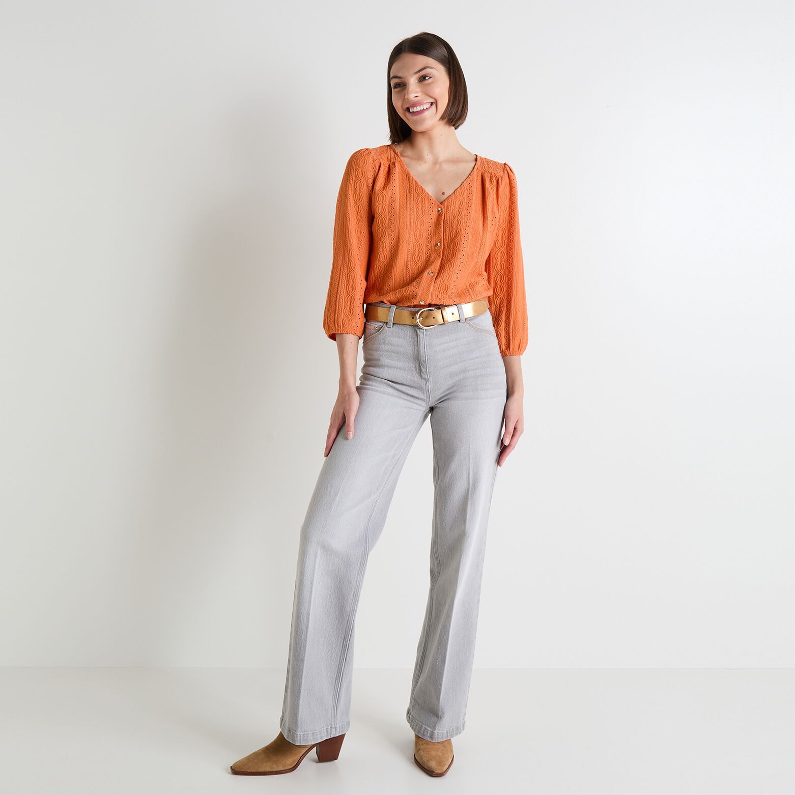 T-shirt col V femme