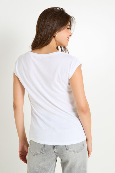 T-shirt imprimé à col rond femme