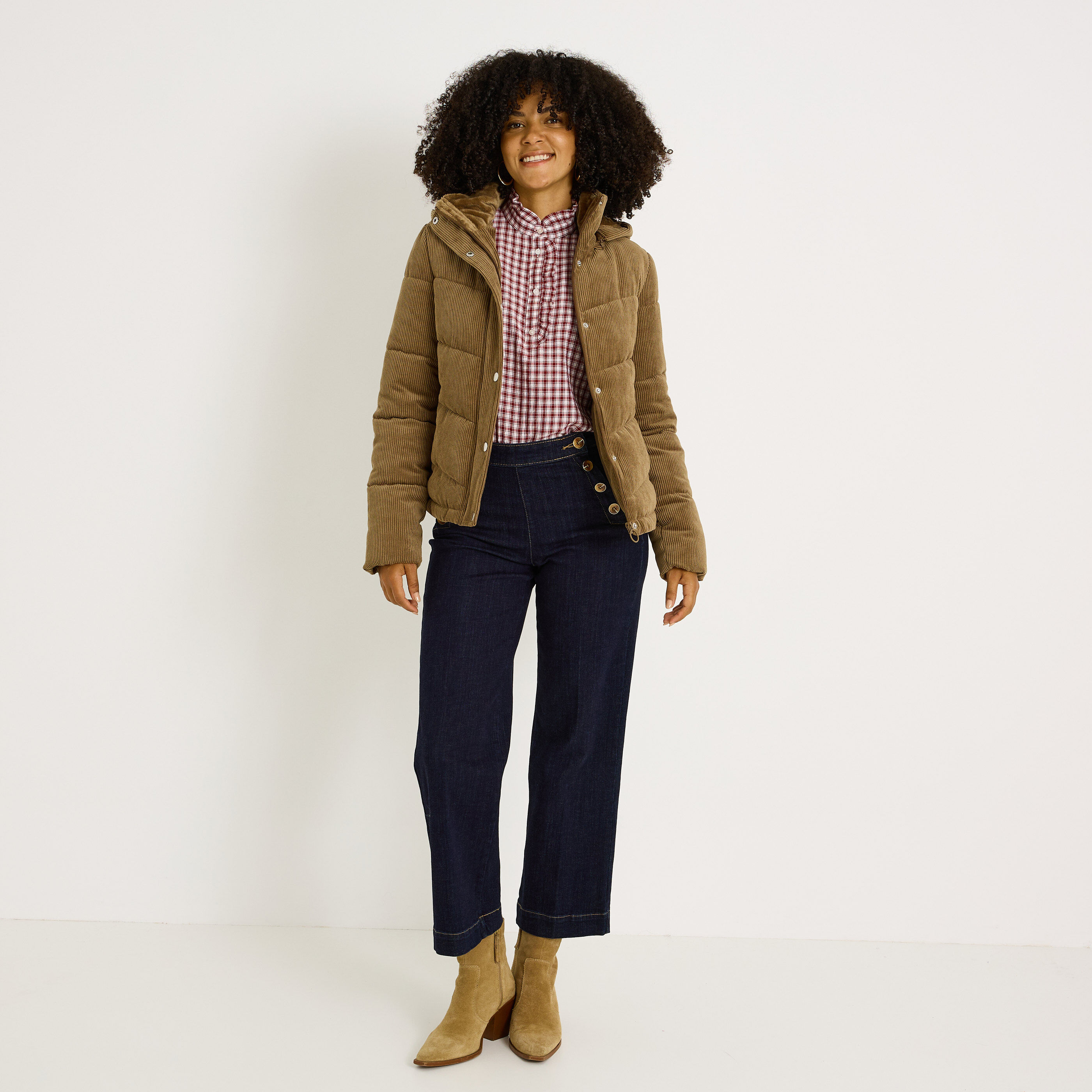 Doudoune en velours femme