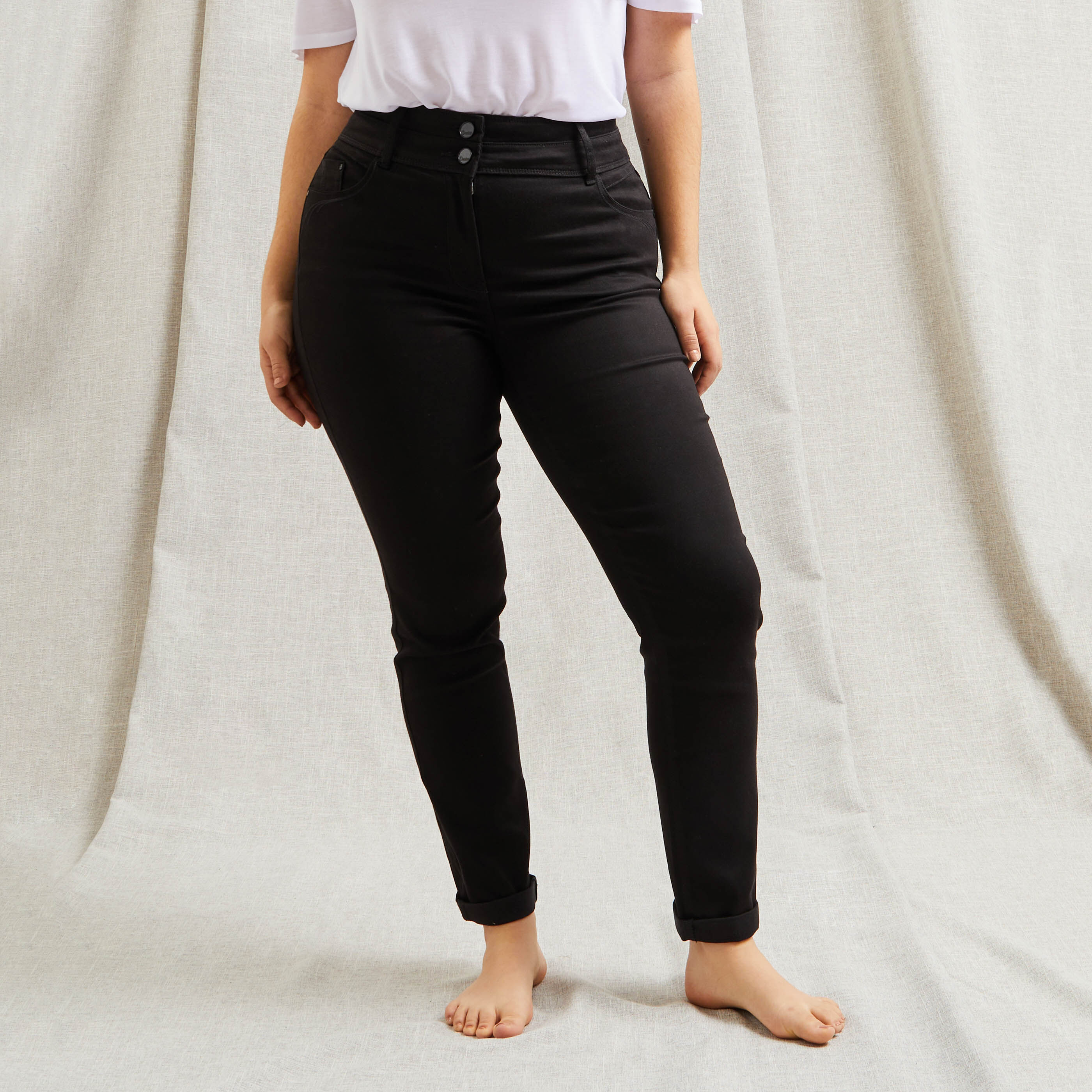 Jean raccourci taille haute HANOI femme