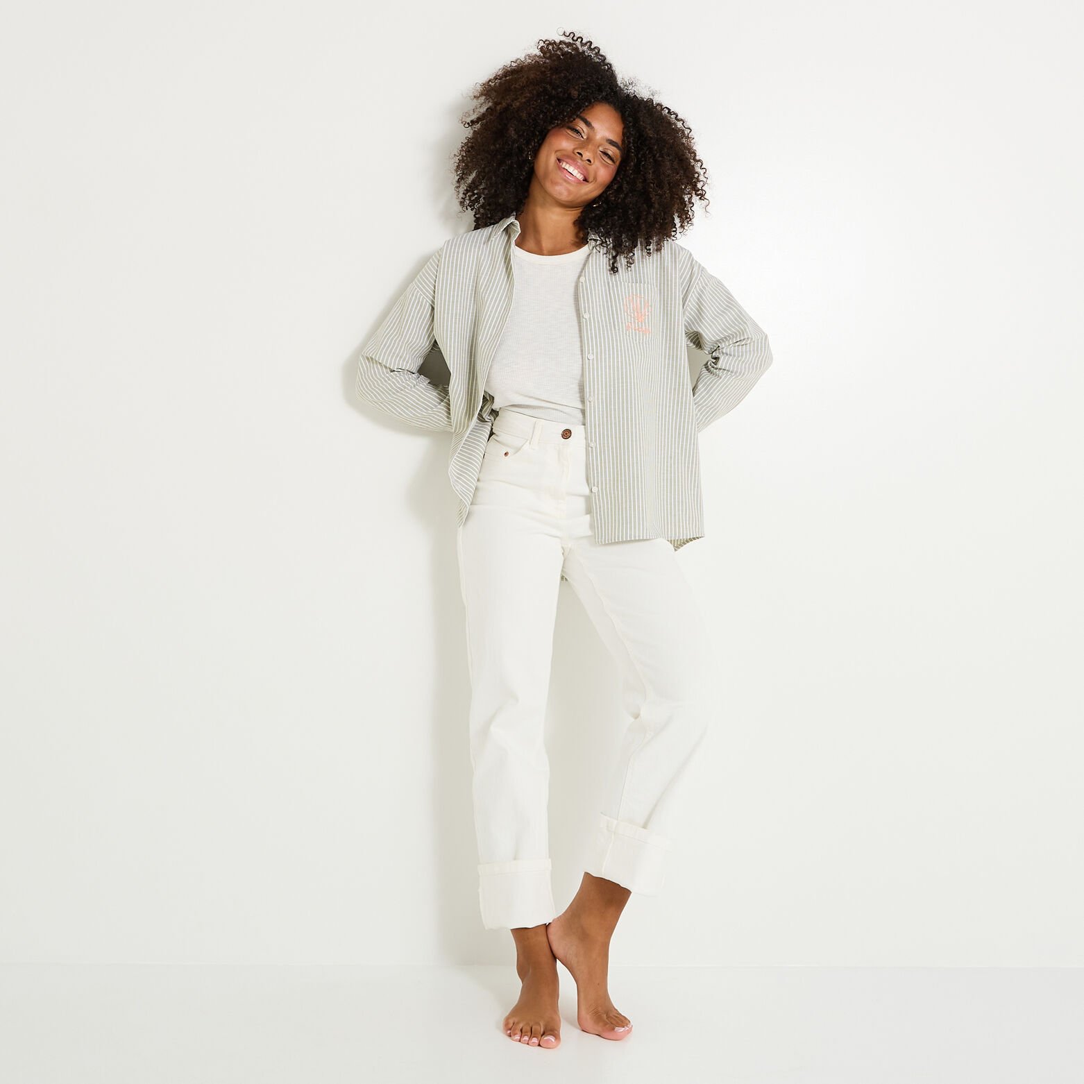 Chemise oversize rayée femme