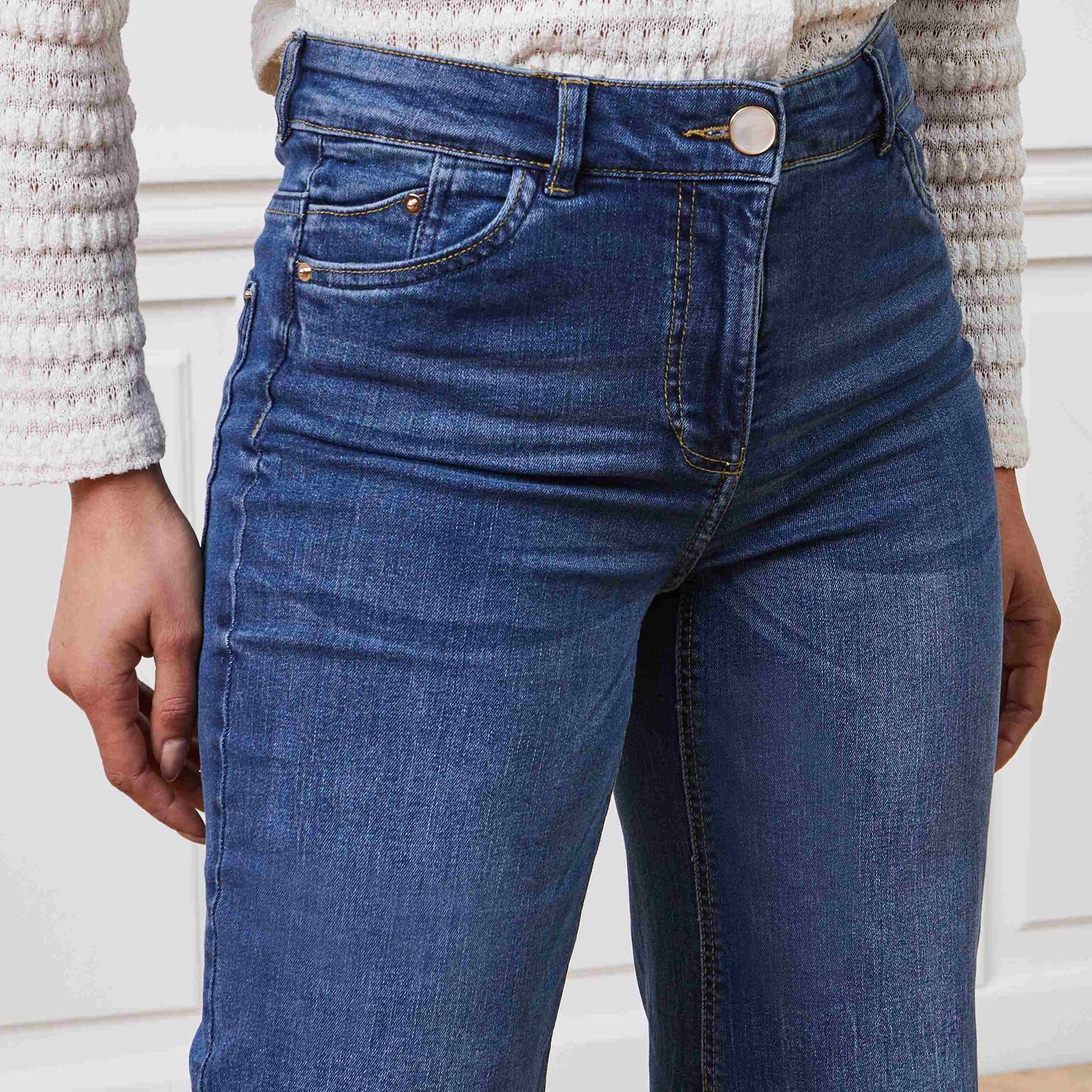 Jean large taille haute WOODSTOCK femme