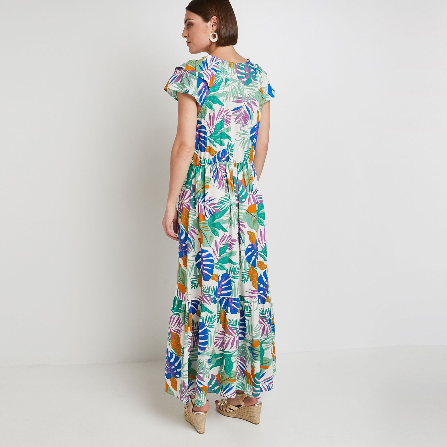 Robe longue imprimée femme