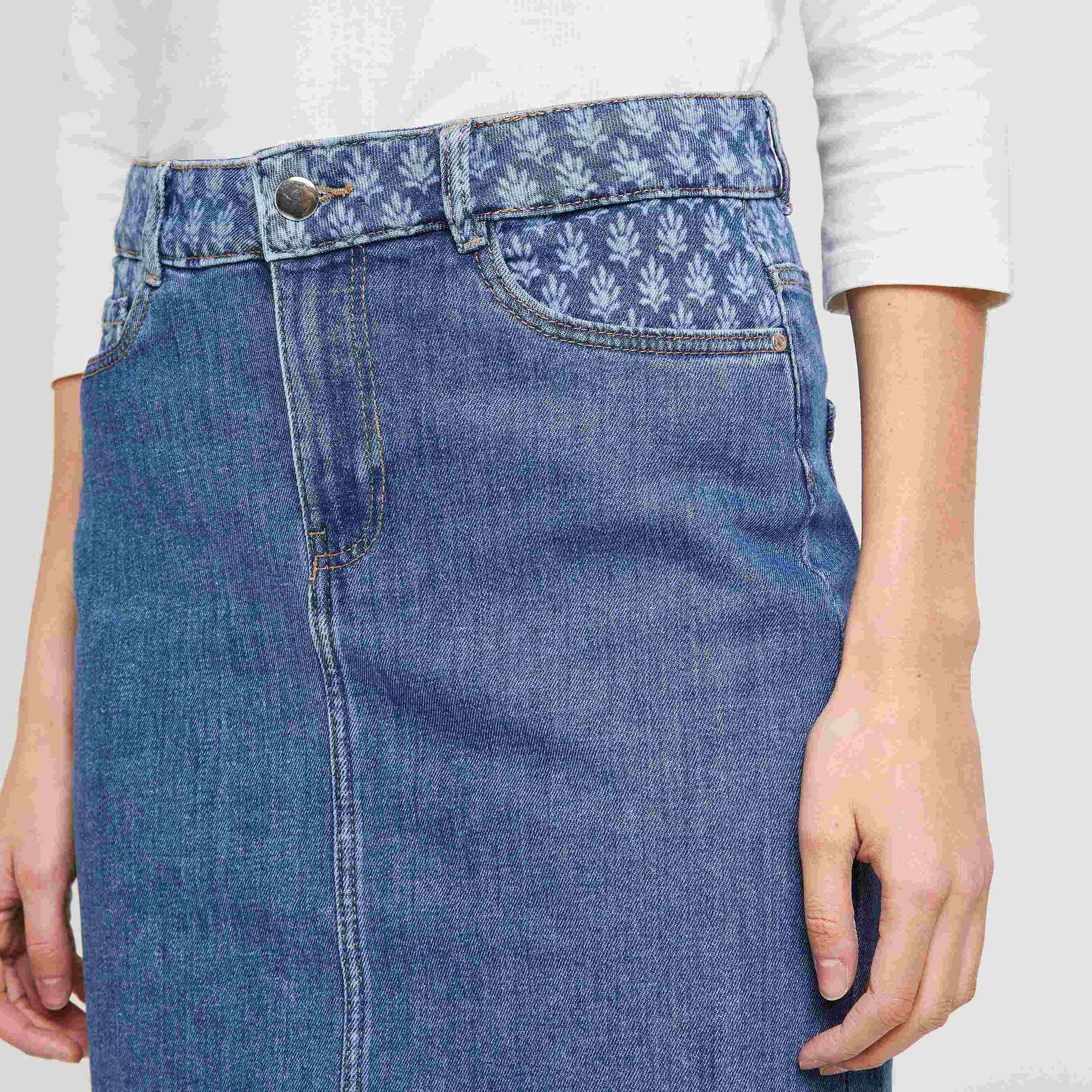 Jupe jean droite femme