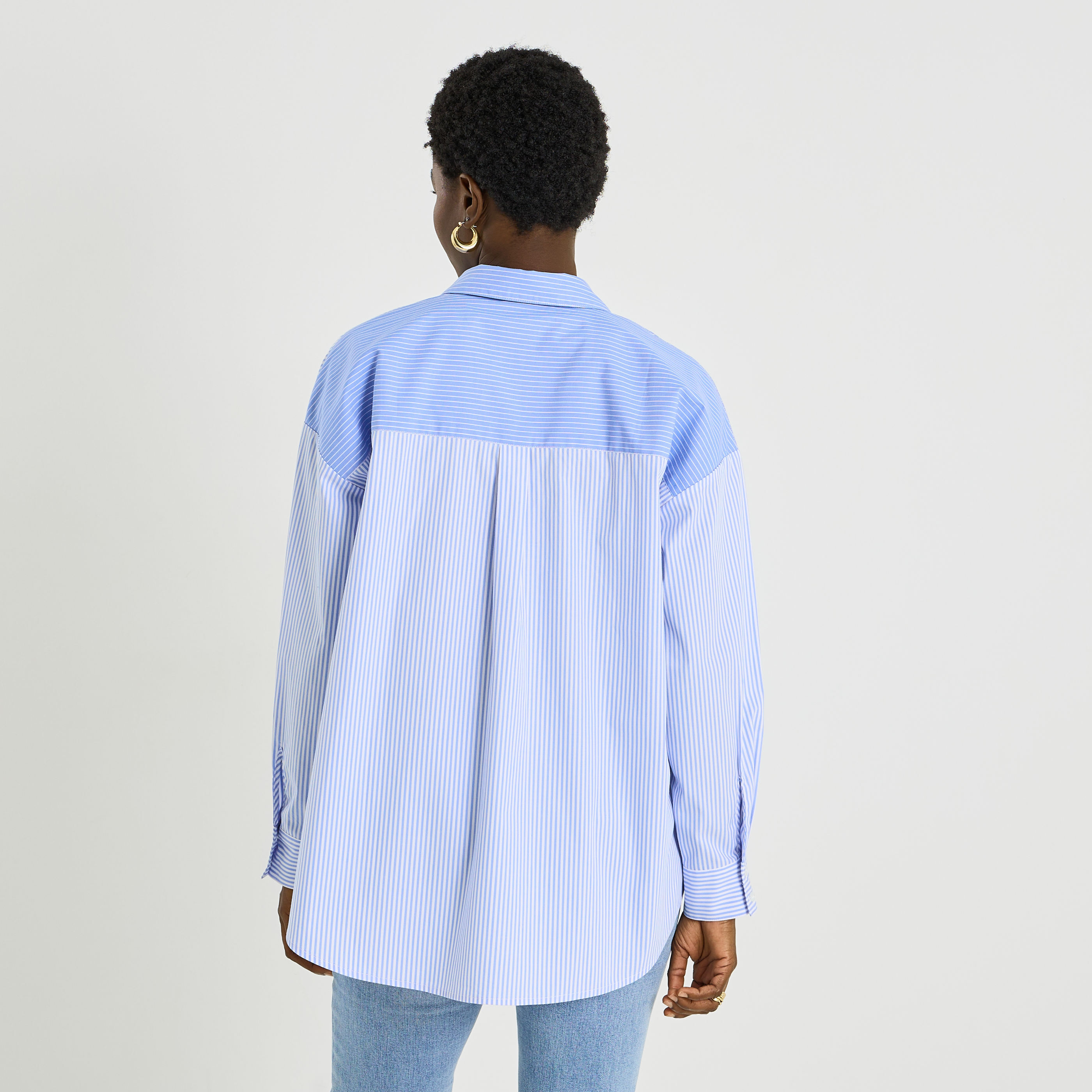 Chemise rayures contrast&eacute;es femme