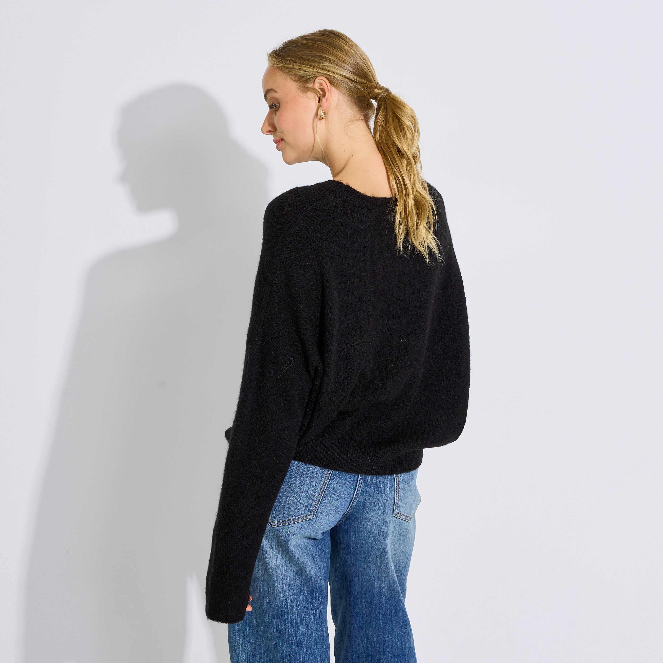 Pull loose col rond femme