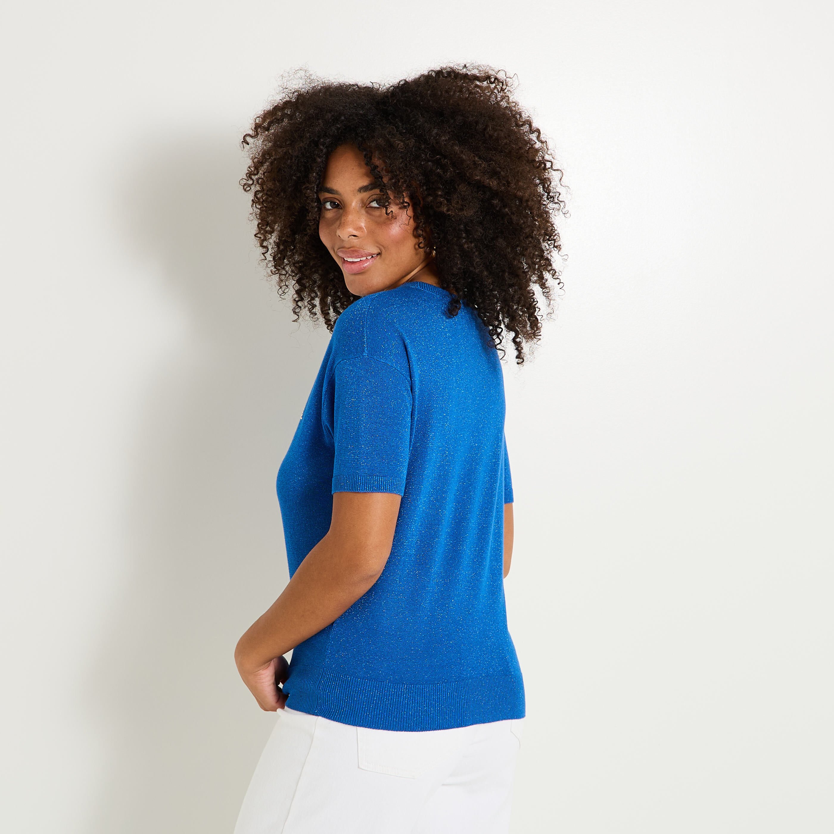 Pull manches courtes femme