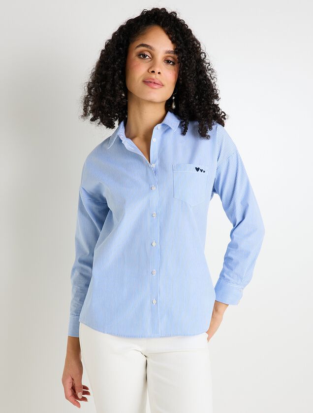 Chemise oversize rayée femme
