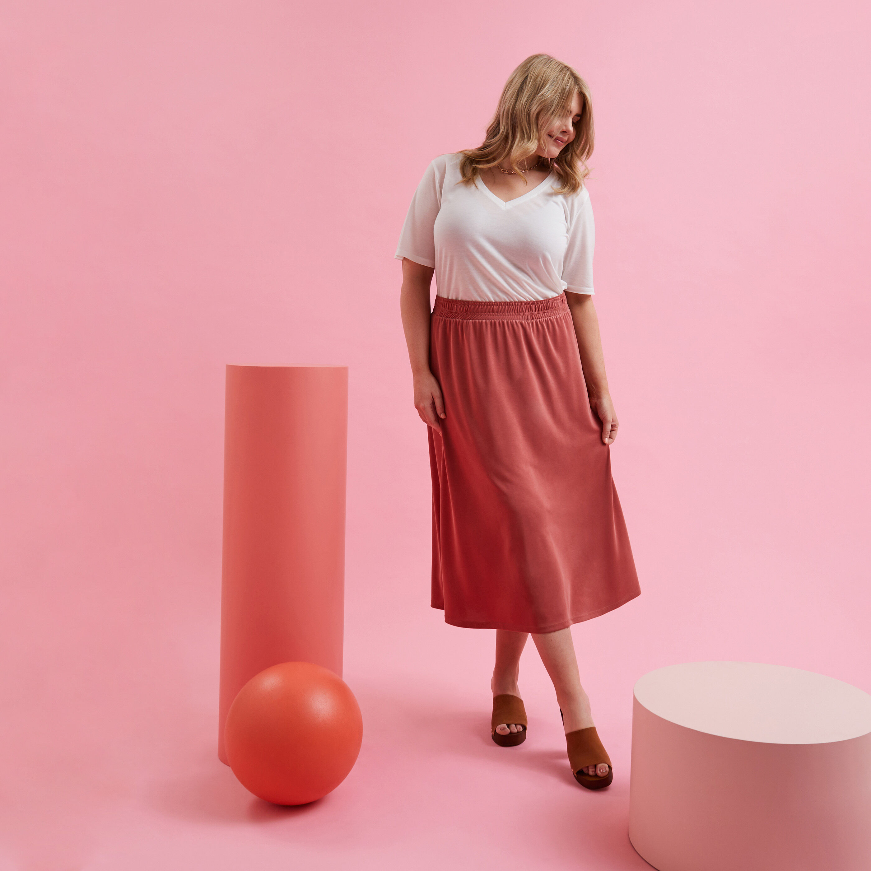 Jupe mi-longue femme