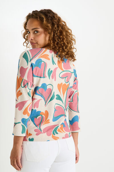 T-shirt imprimé à col V femme