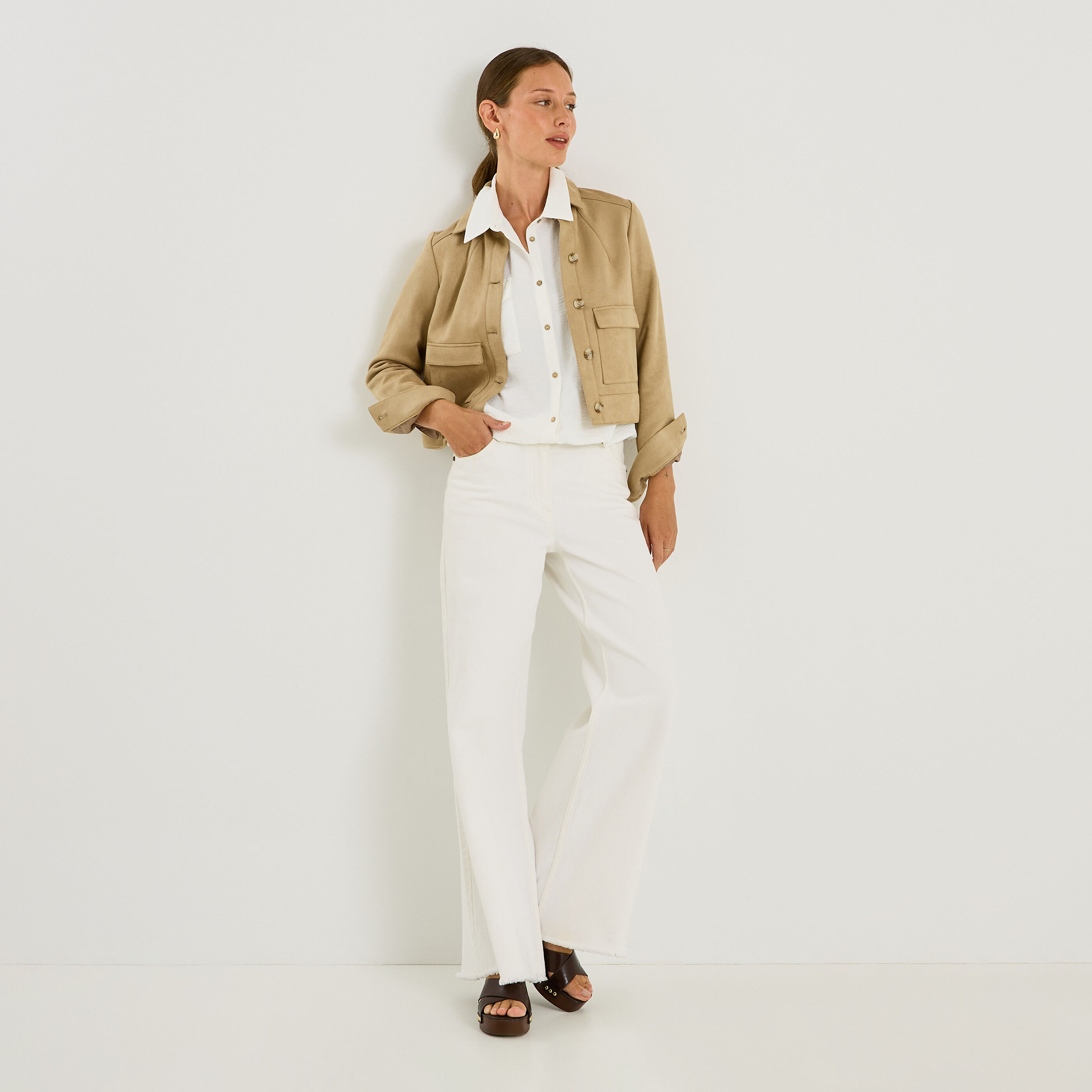 Chemise fluide manches courtes femme