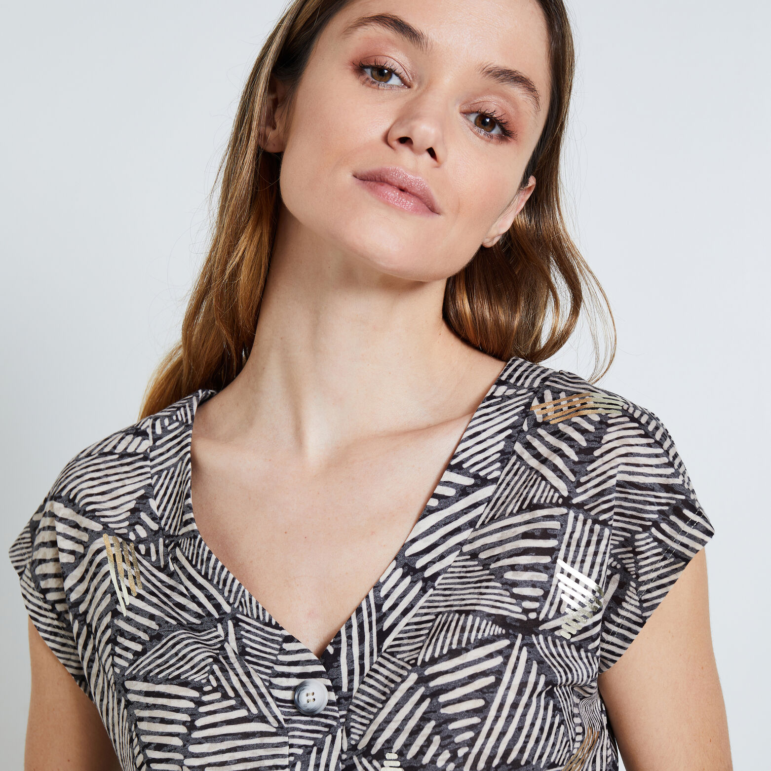 Tshirt col V femme
