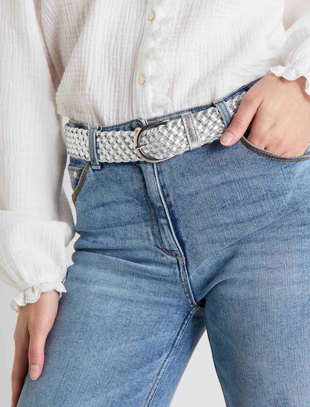 Ceinture brillante tressée femme