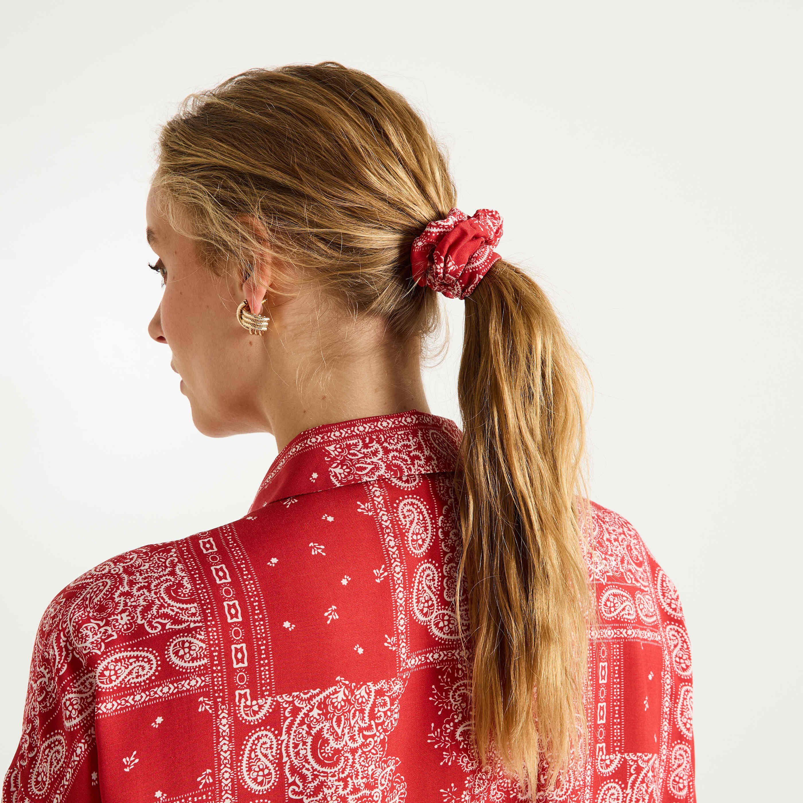 Chemise oversize avec chouchou femme