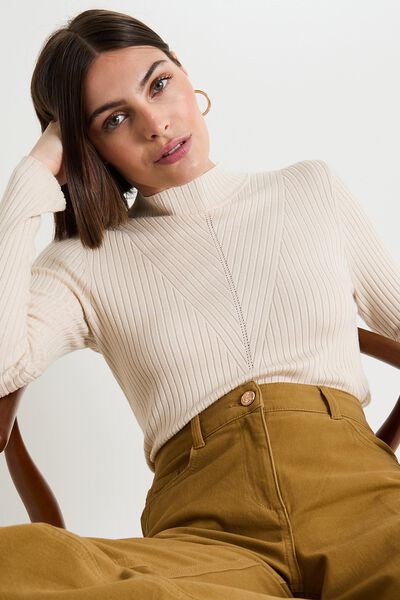 Pull col montant femme