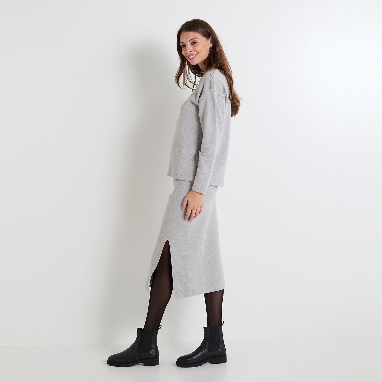 Pull col rond femme