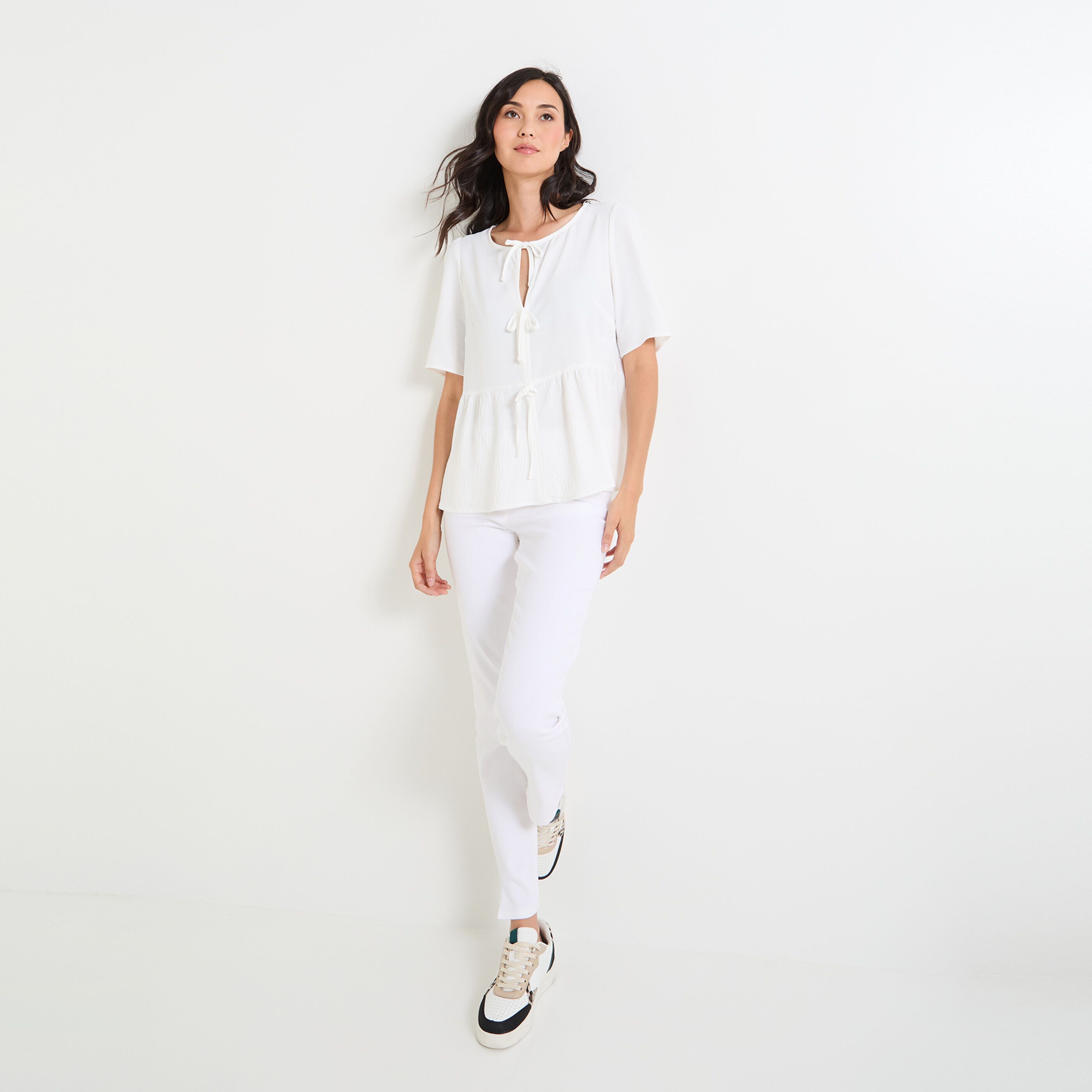 Blouse a nouer femme ECRU Graindemalice