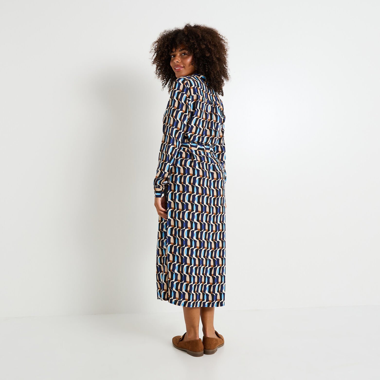Robe chemise longue imprimée
