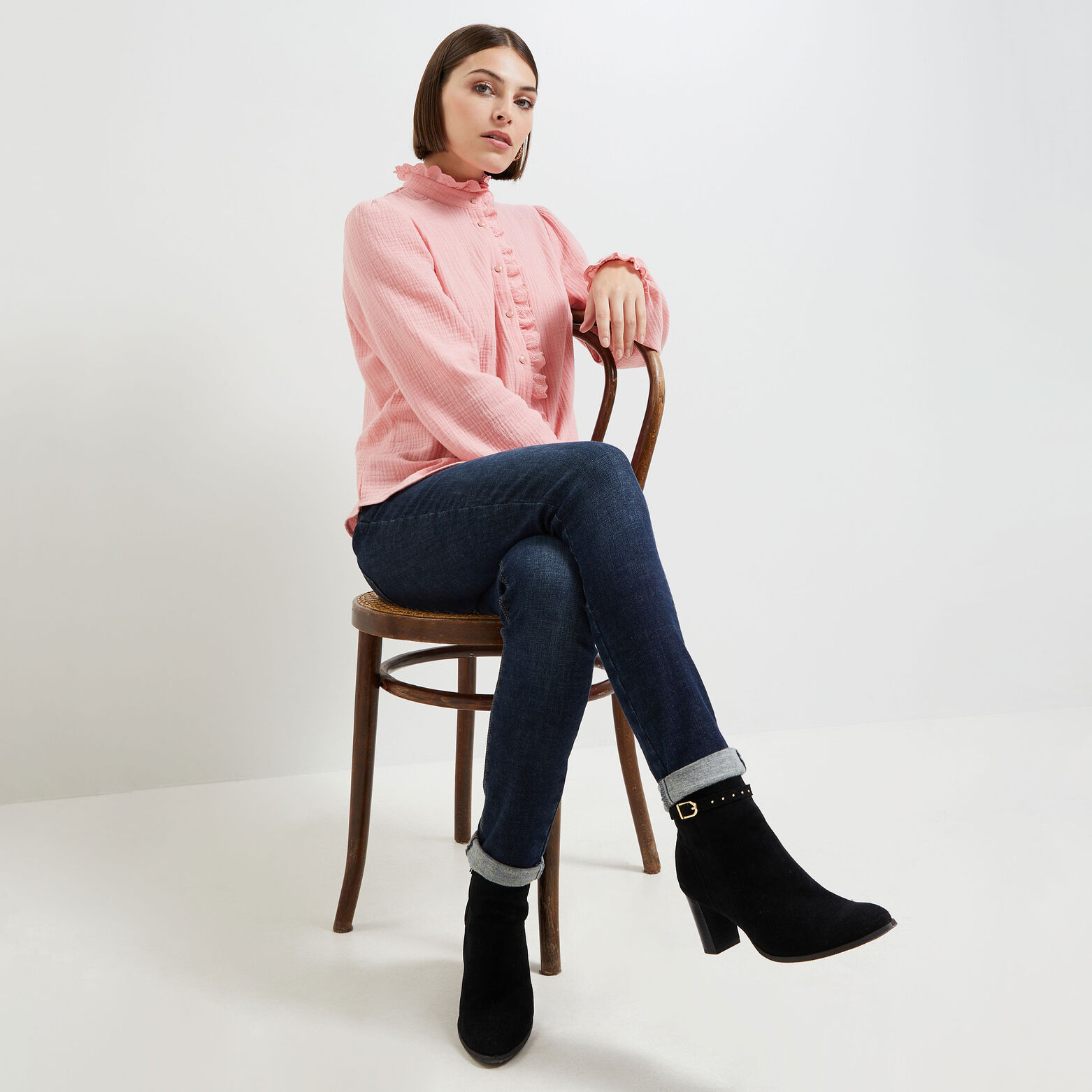 Chemise en gaze de coton femme
