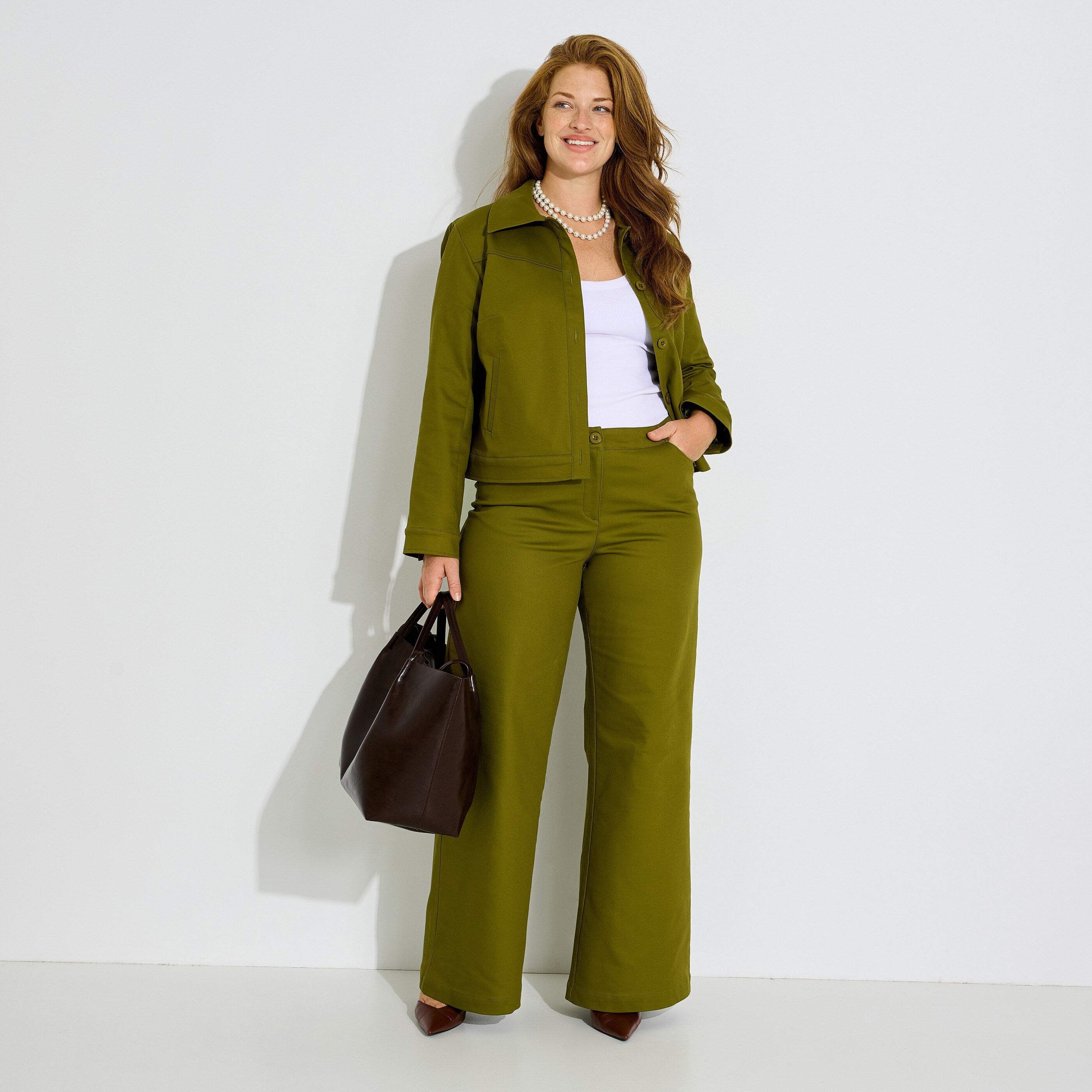 Pantalon structur&eacute; large femme