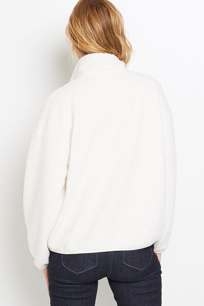 Pull moumoute bi-matière femme