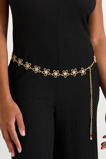 Ceinture fleurs en métal femme