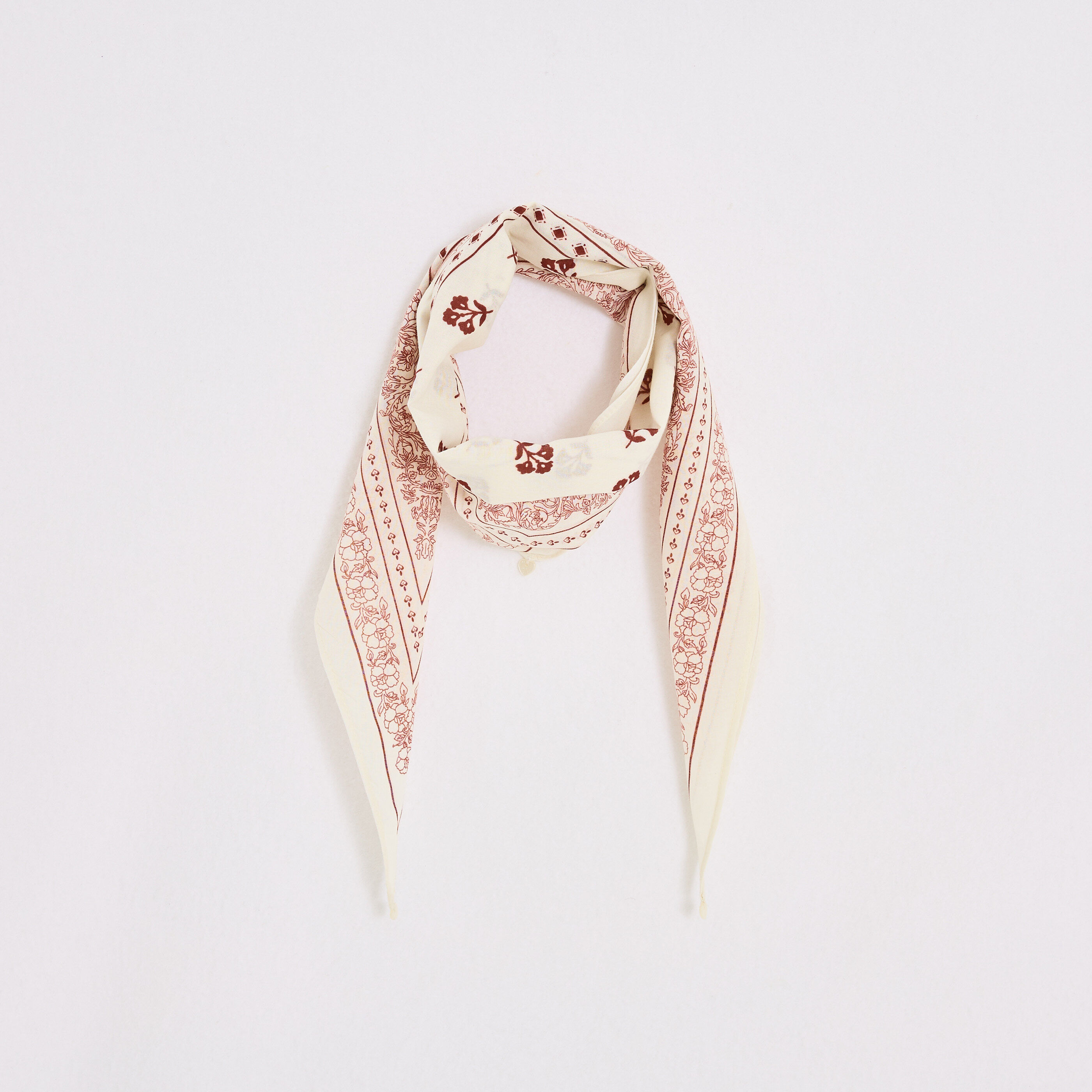 Foulard imprim&eacute; fleuri femme