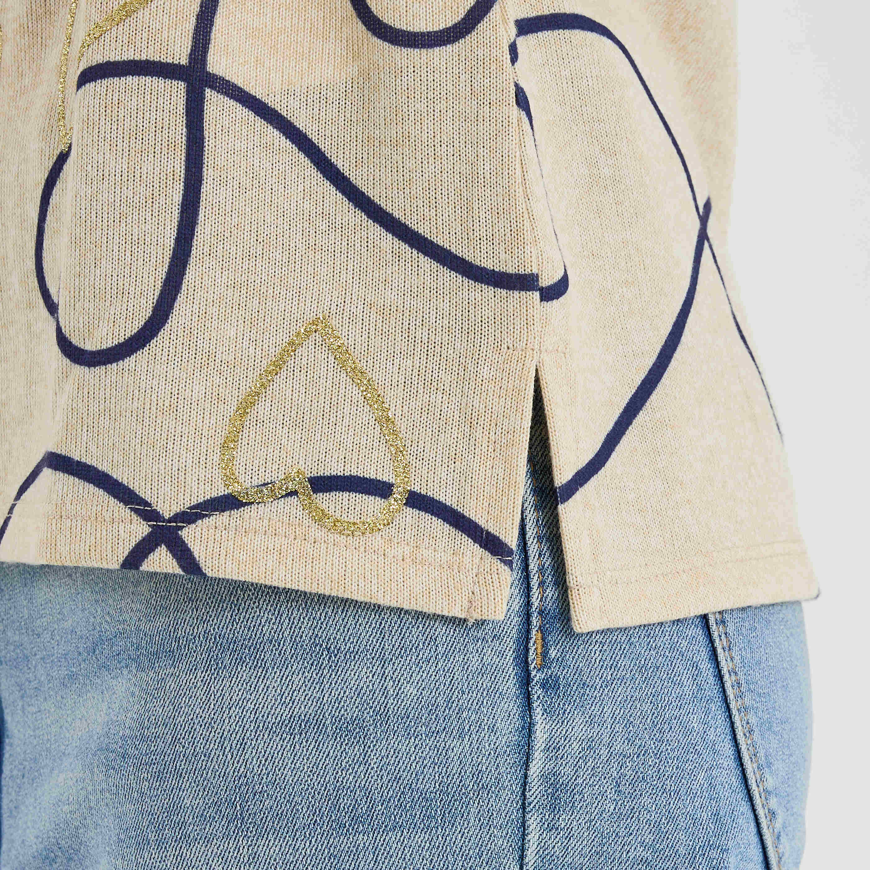 T-shirt imprim&eacute; c&oelig;ur femme