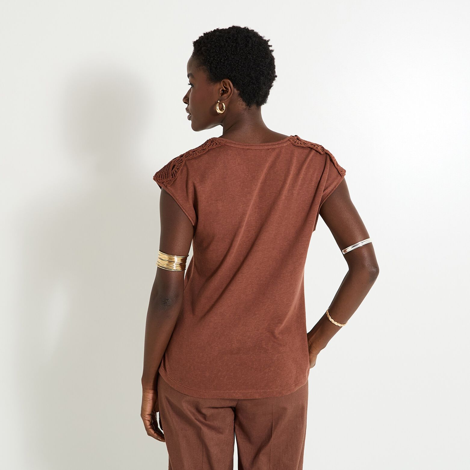 T-shirt col V femme