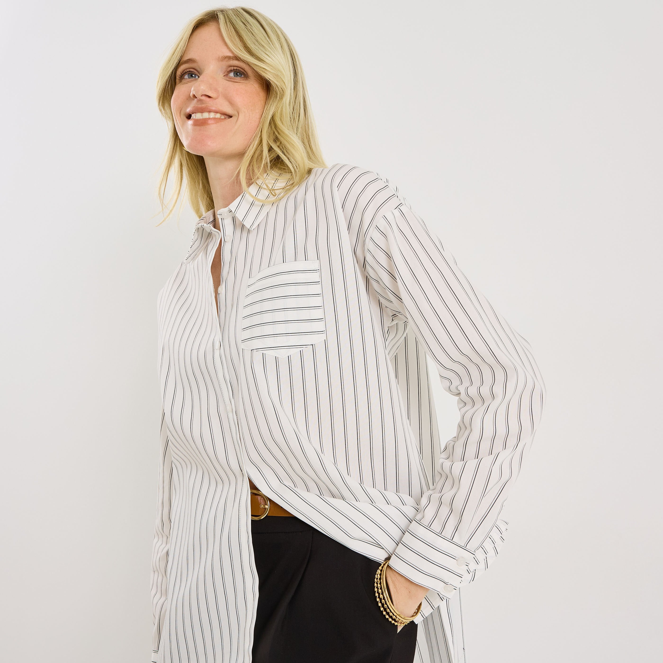 Chemise &agrave; rayures femme