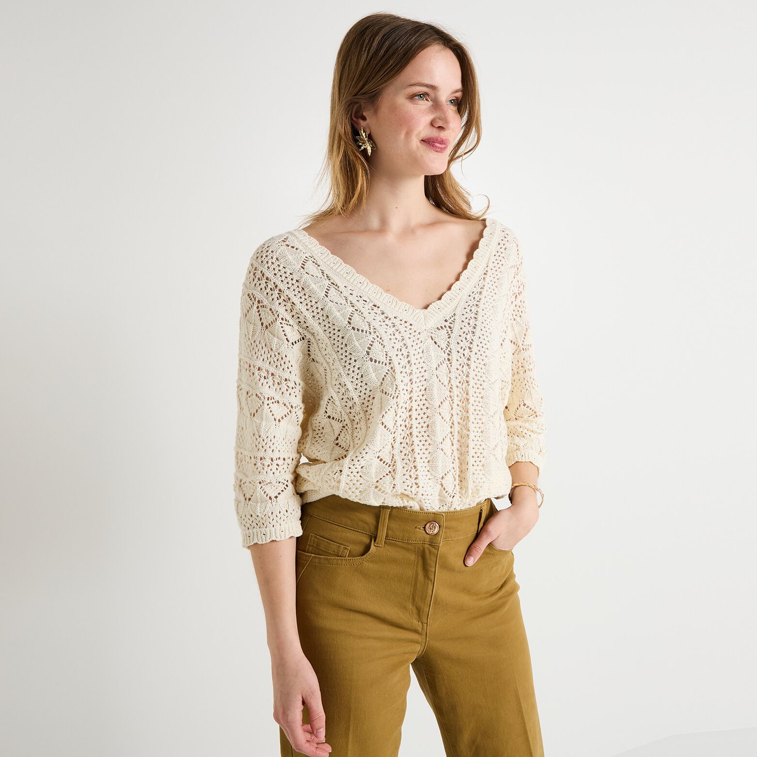 Pull crochet femme