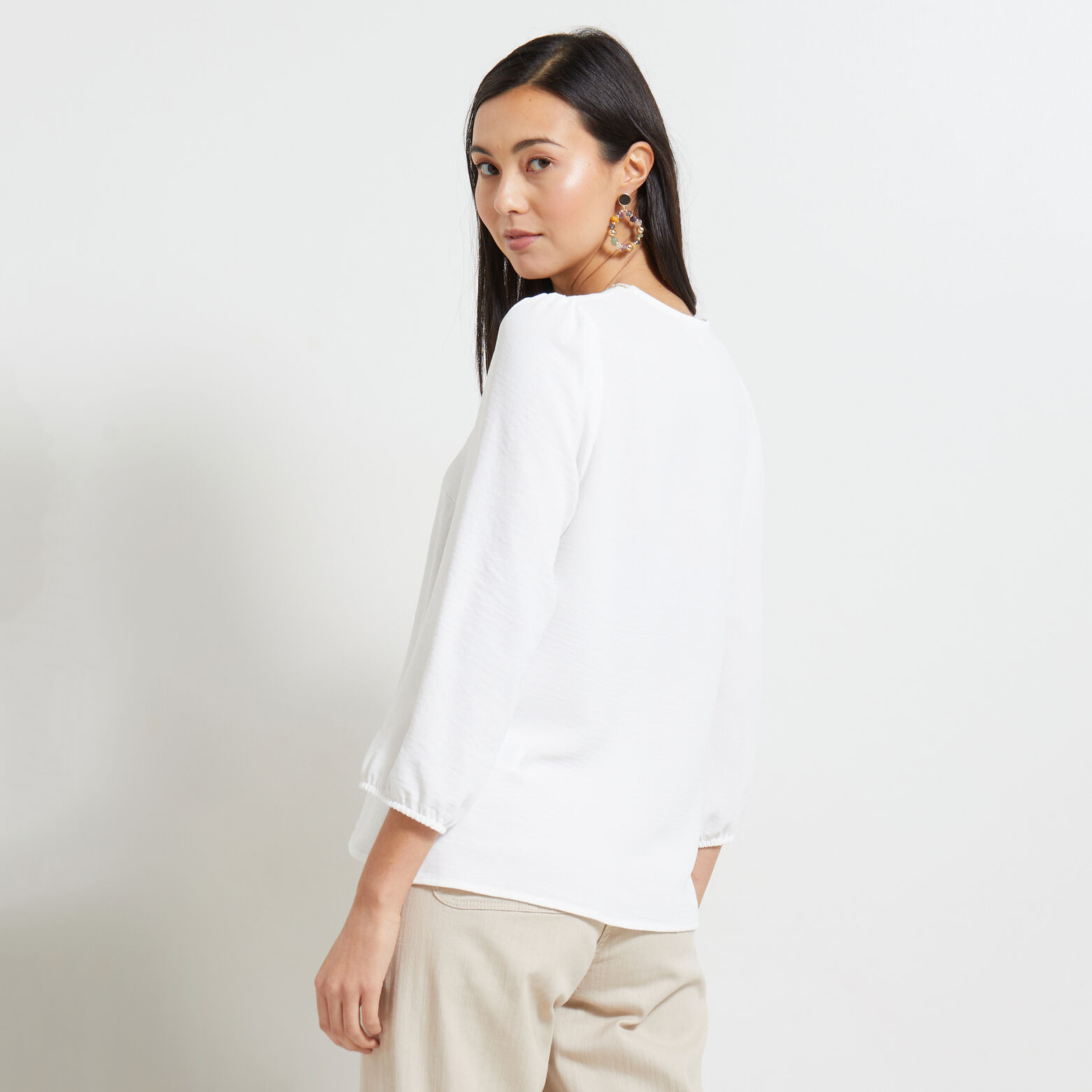 Blouse col V femme