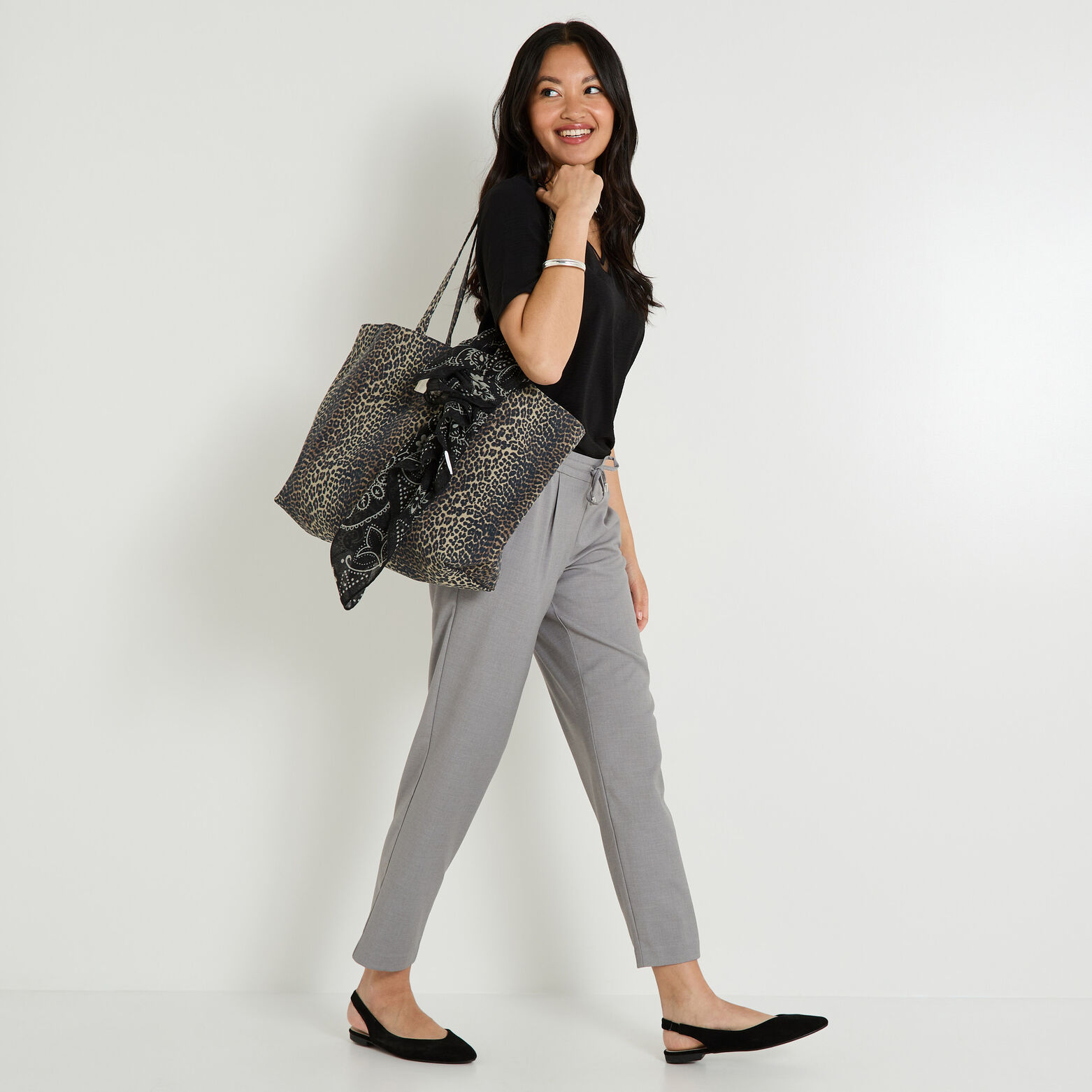 Pantalon taille élastiquée femme