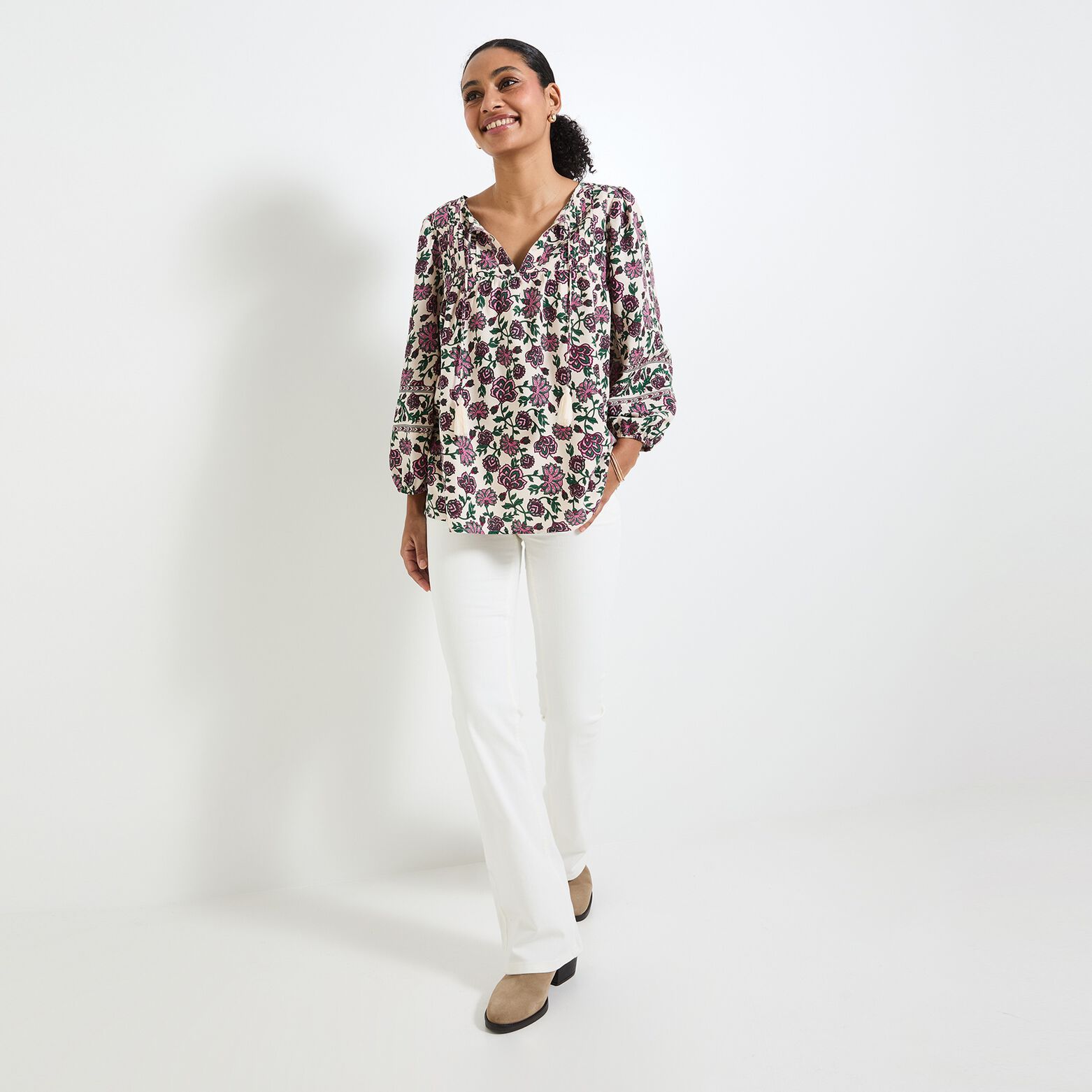 Blouse imprimé fleuri femme
