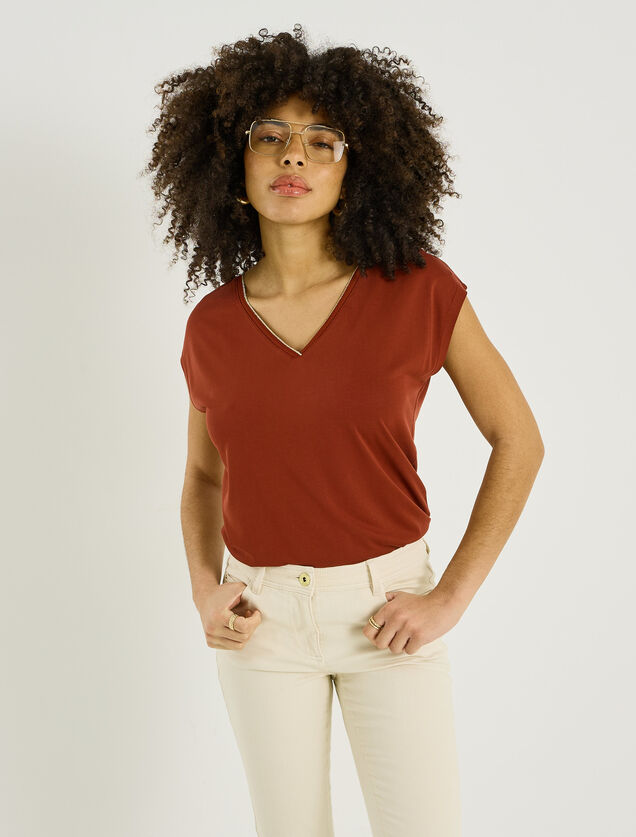 T-shirt col V femme 