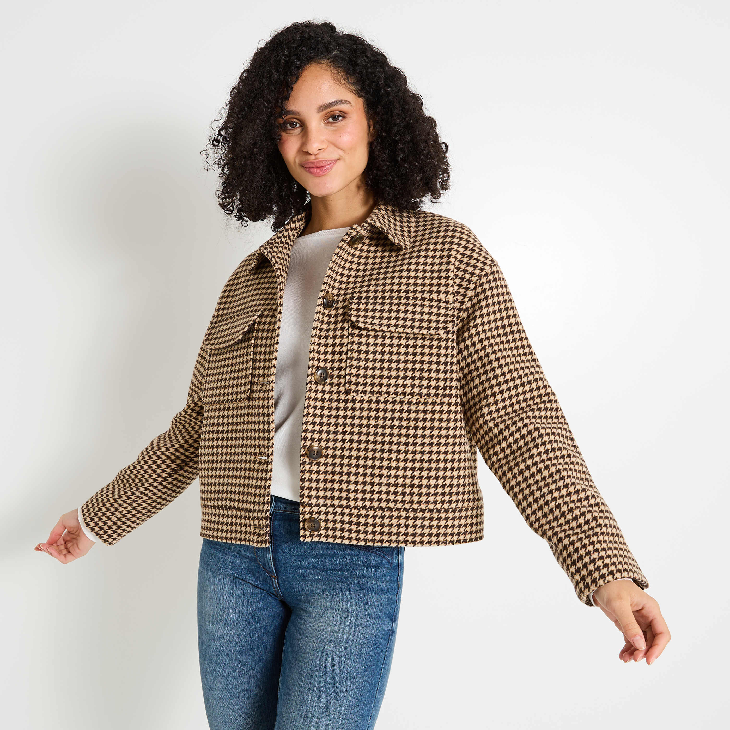 Blouson carreaux femme