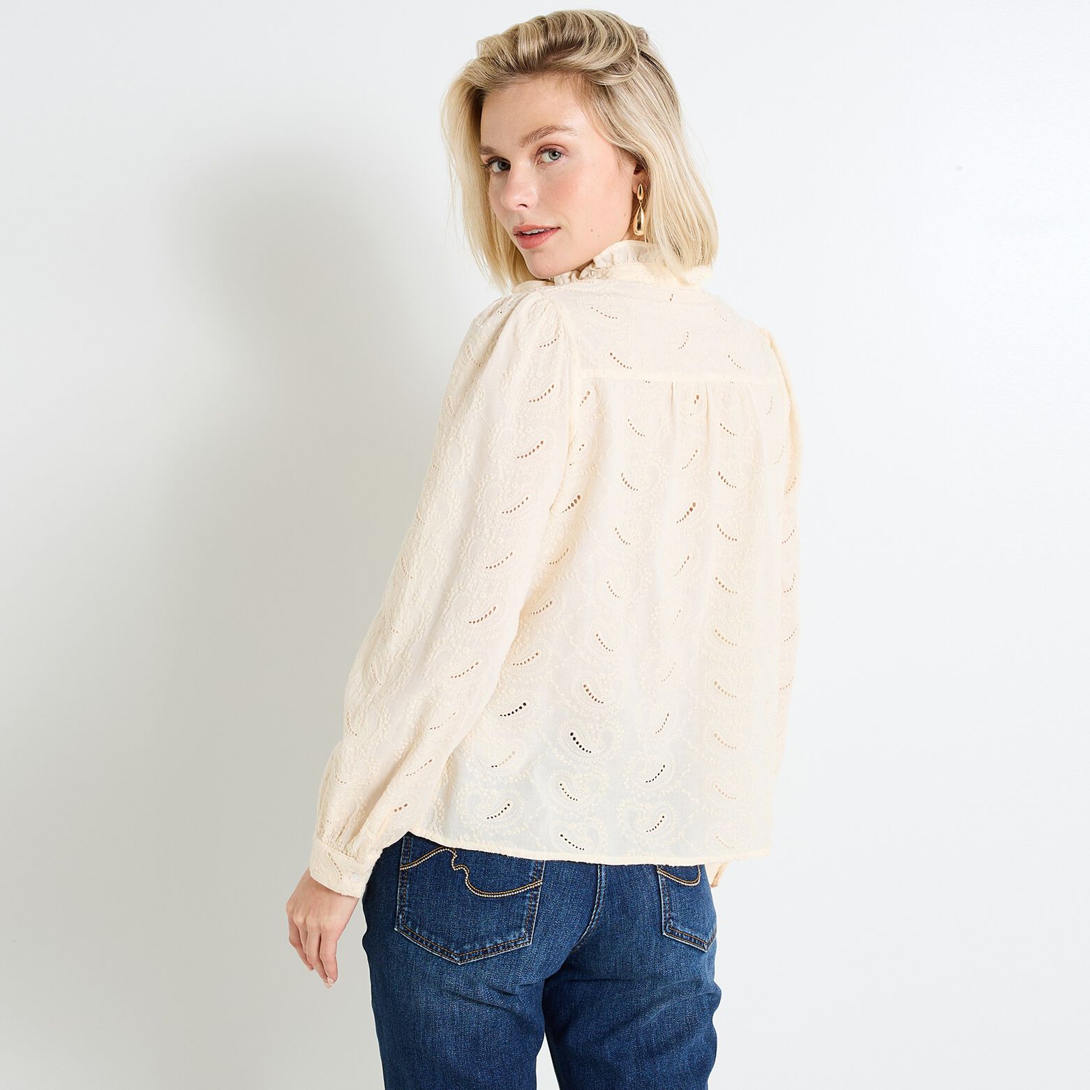 Chemisier col montant femme