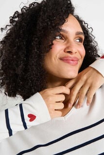 Pull rayé à manches longues femme