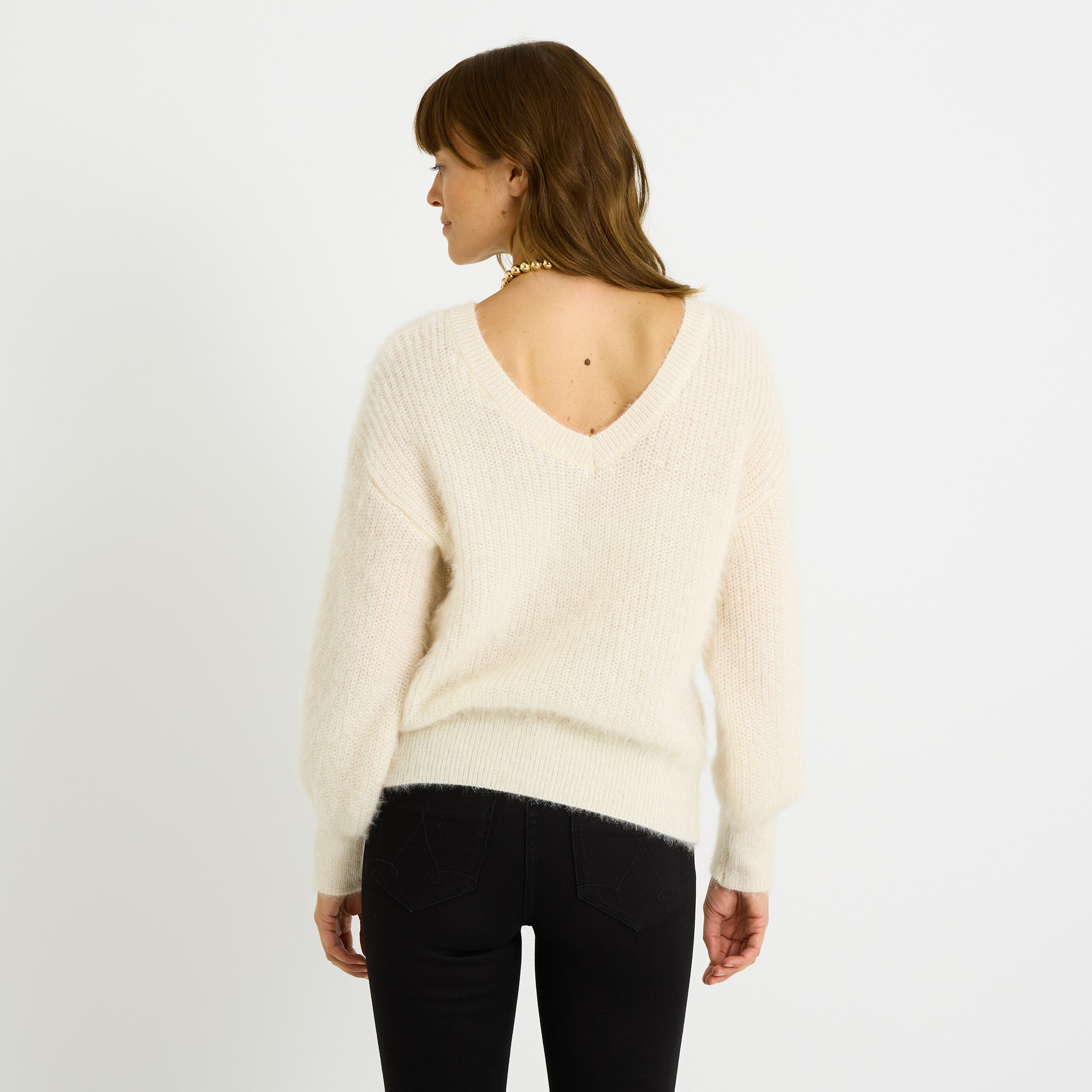 Pull fluffy 2 en 1 femme