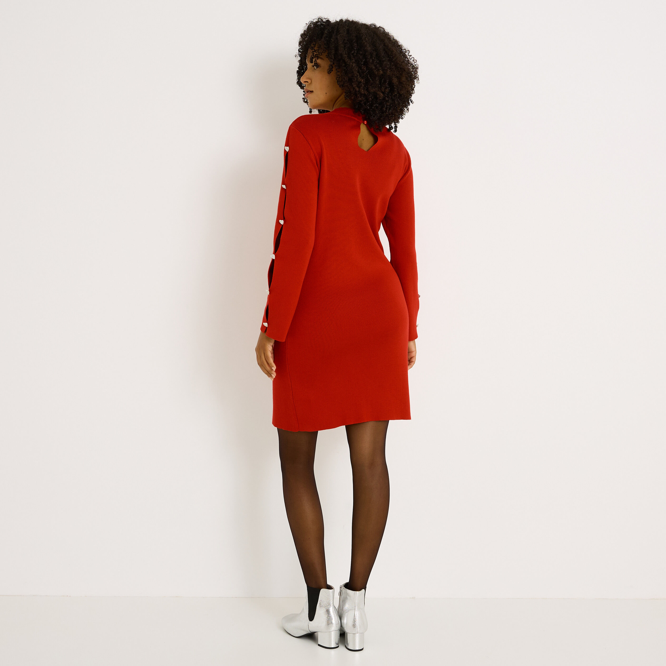 Robe pull &agrave; col montant femme