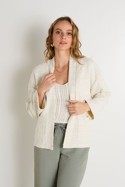 Veste kimono en jacquard femme