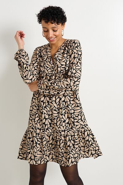 Robe imprimée col V femme